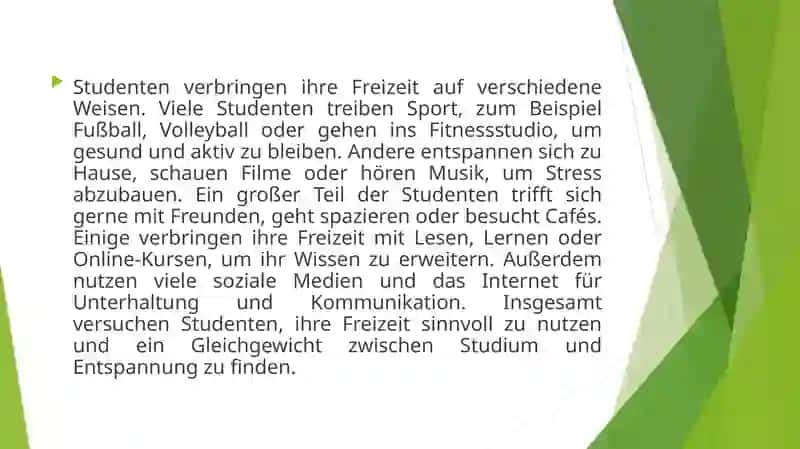 Wie verbringen sich die Studenten ihre Freizeit 2