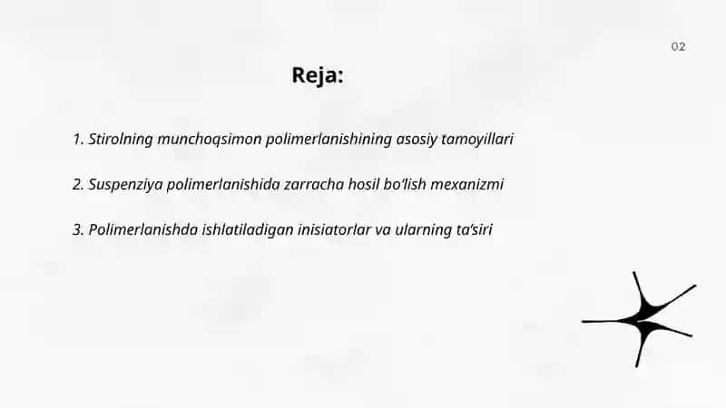 Stirolning munchoqsimon polimerlanishi 2