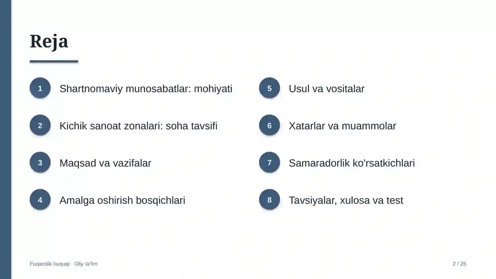 Kichik sanoat zonalarida shartnomaviy munosabatlar 2