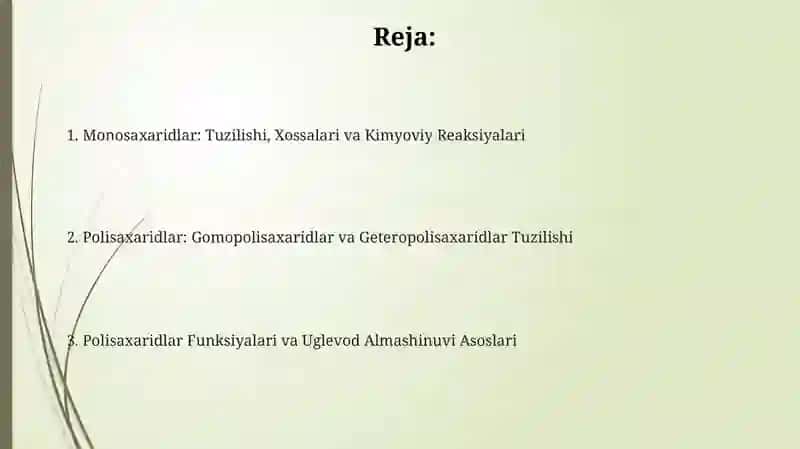 Uglevodlar: Monosaxaridlar va Polisaxaridlar 2