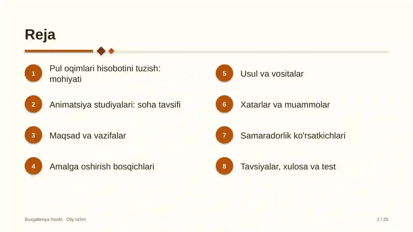 Animatsiya studiyalarida pul oqimlari to'g'risidagi hisobotni tuzish 2