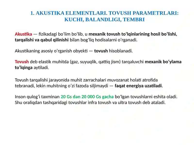 AKUSTIKA ELEMENTLARI 2
