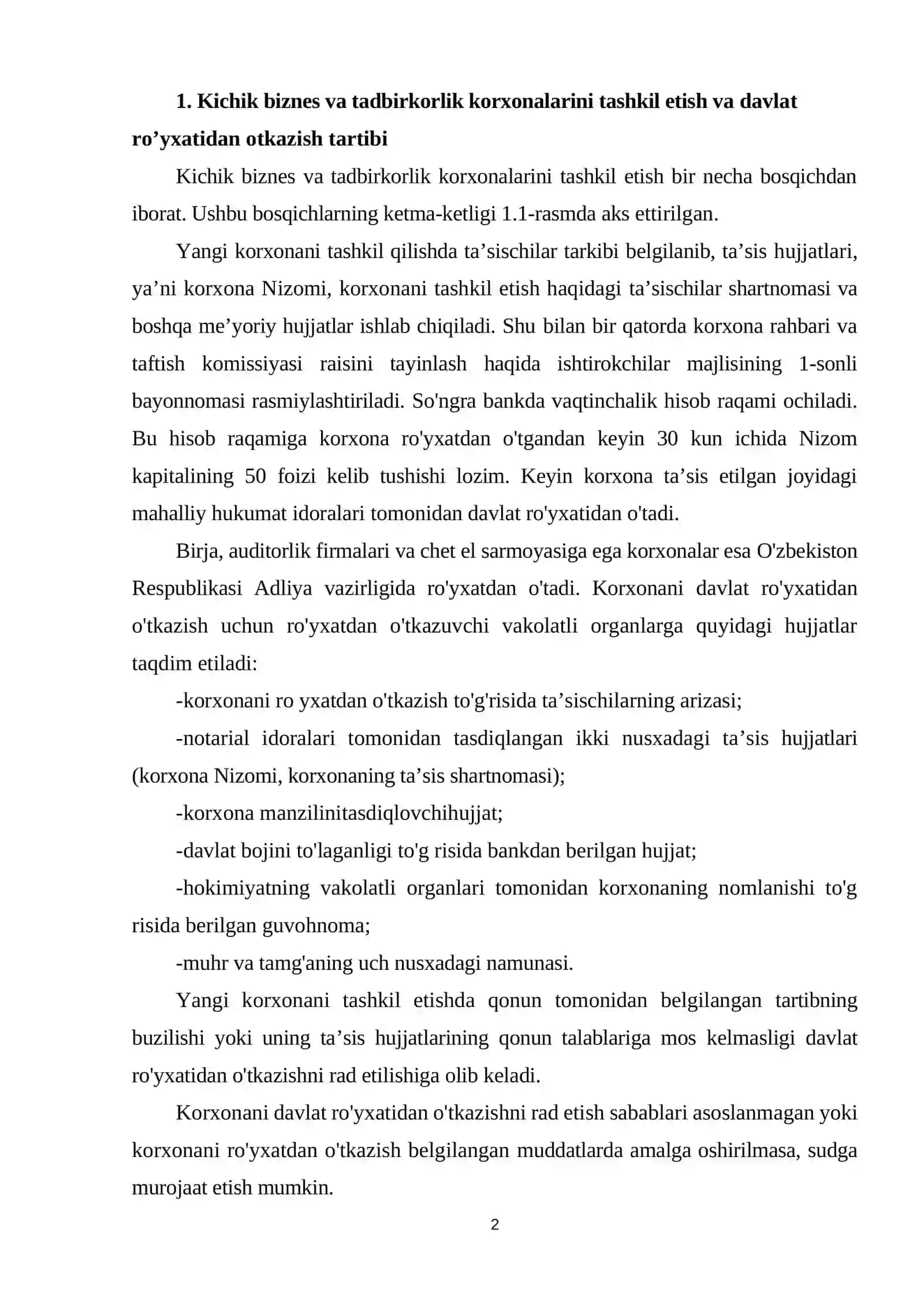 Kоrхоnani tashkil etishning xuquqiy asоslari va tamоyillari 2