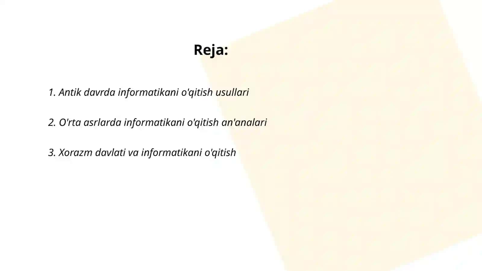 Informatika oʻqitish metodikasi tarixi 2