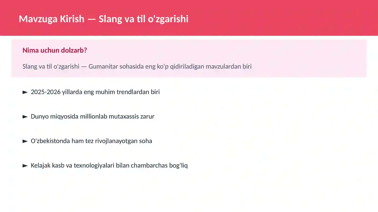 Slang va til o'zgarishi 2