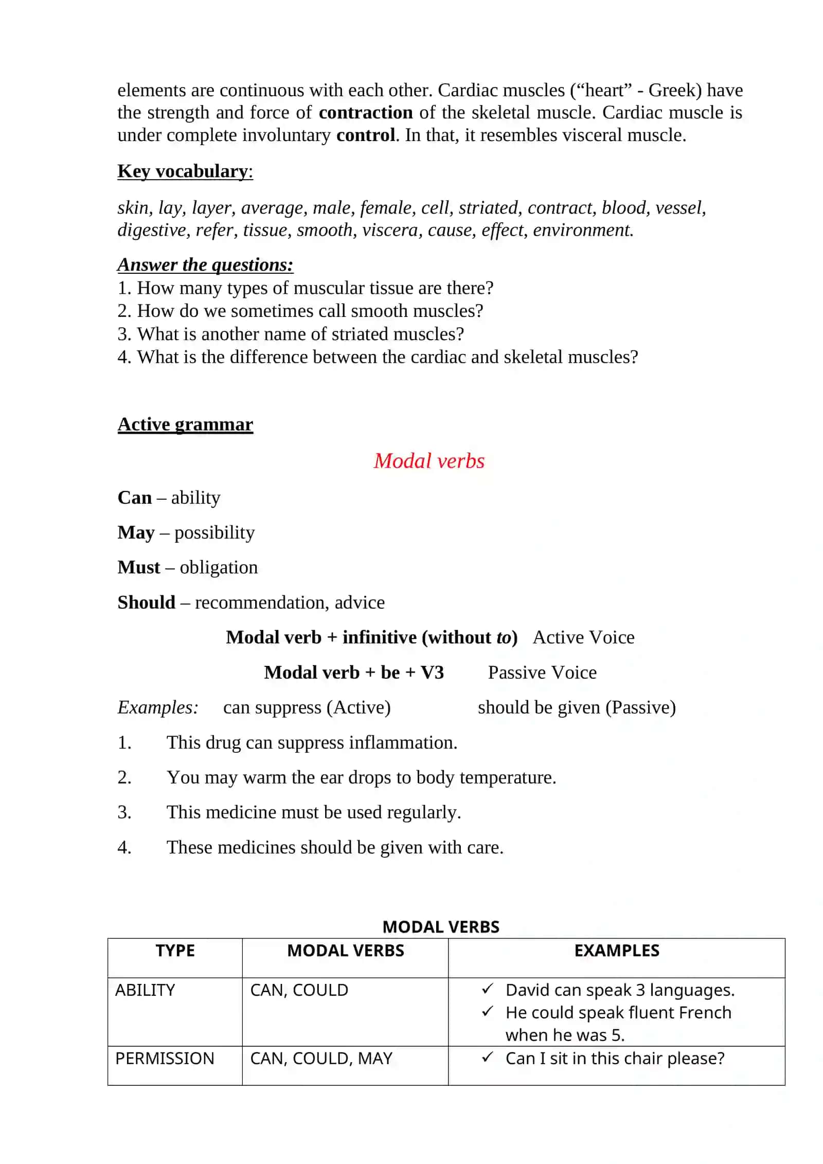 LESSON 2: THE MUSCLES 2