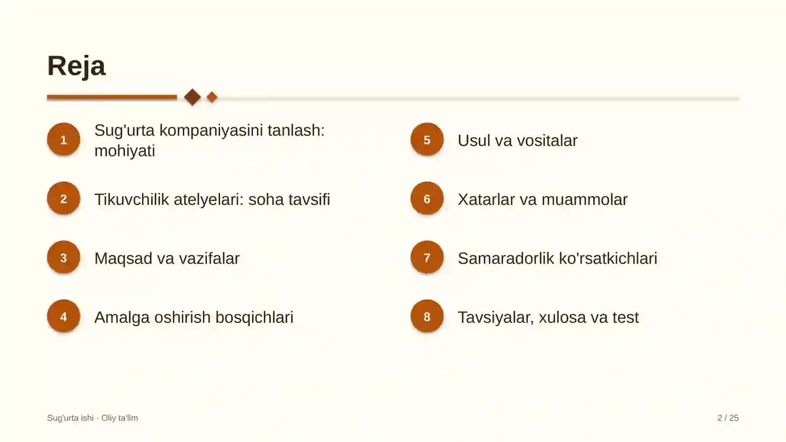 Tikuvchilik atelyelarida sug'urta kompaniyasini tanlash 2
