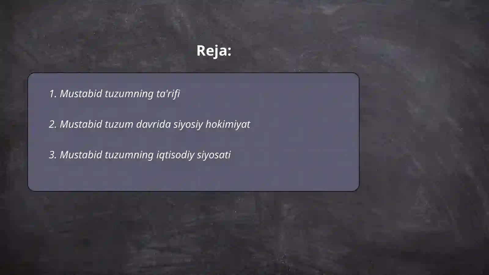 Mustabid tuzum davri 2
