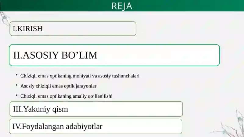 Chiziqli emas optikalik jarayonlar 2