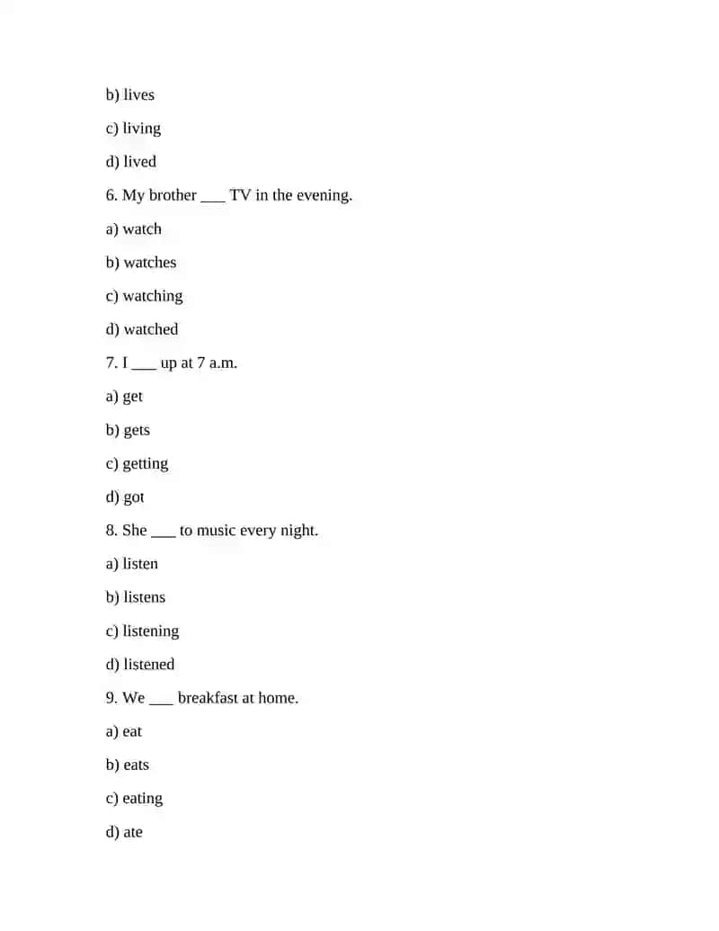 PRESENT SIMPLE 100 TEST 2
