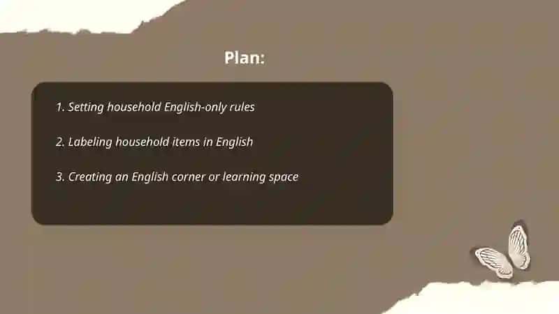 Creating an English environment. 2