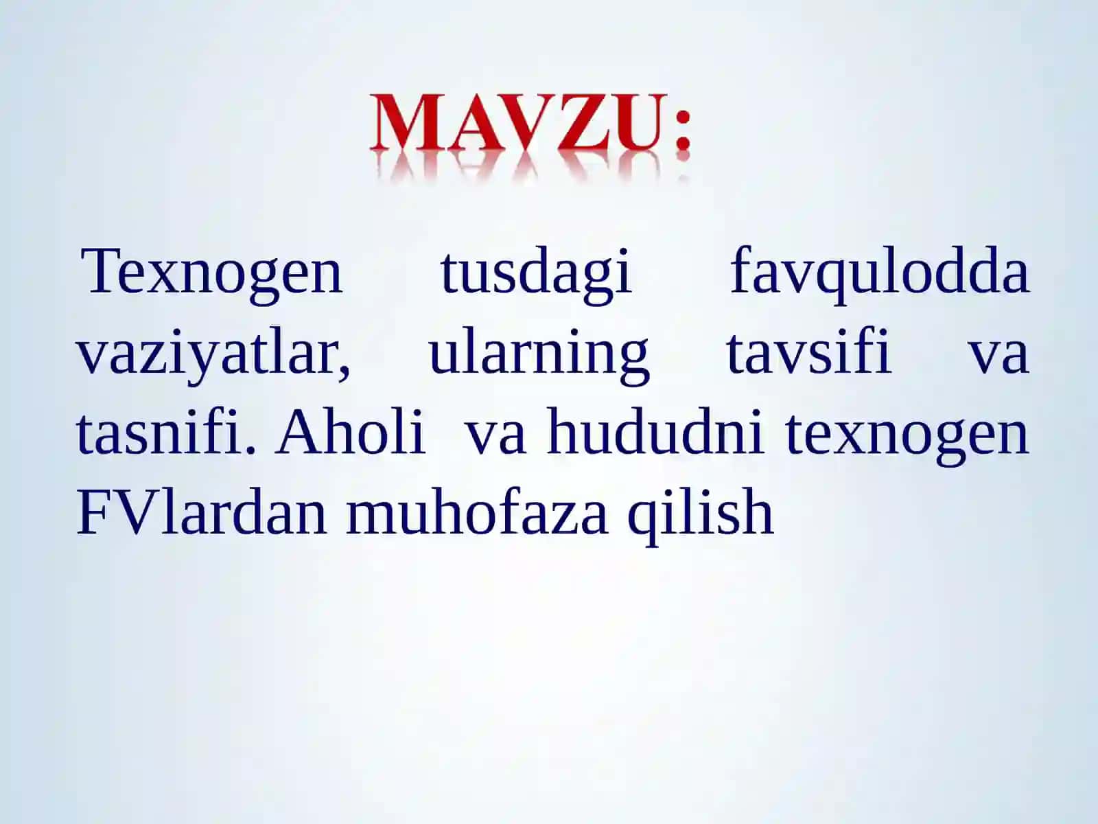 HAYOT FAOLIYATI XAVFSIZLIGI 2