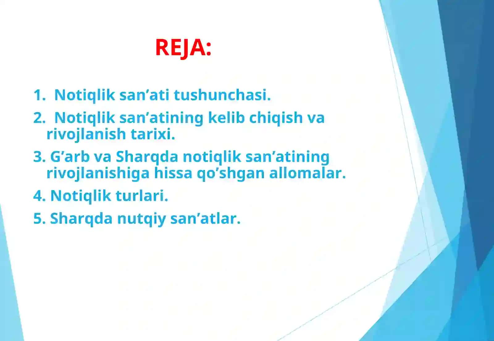 Notiqlikning ko'rinishlari 2
