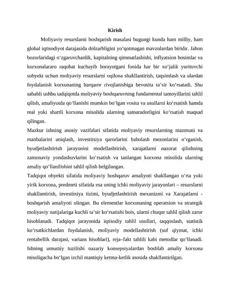 Moliyaviy resurslarni boshqarish 2