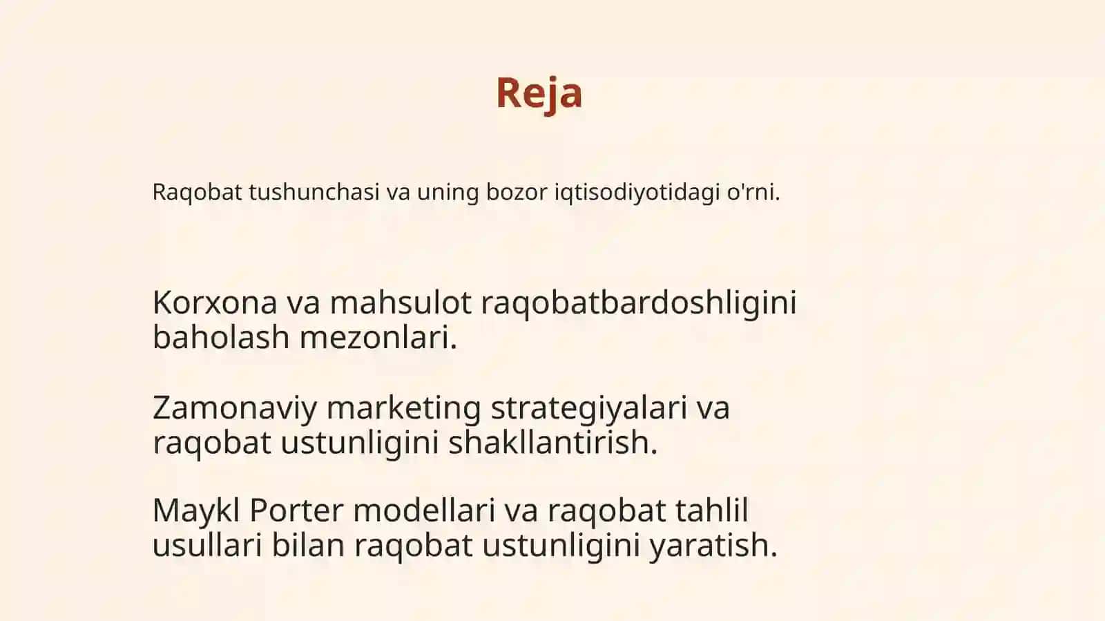 Marketingda raqobat va raqobatbardoshlik 2