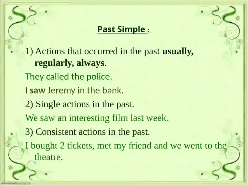 The Past Simple Tense 2