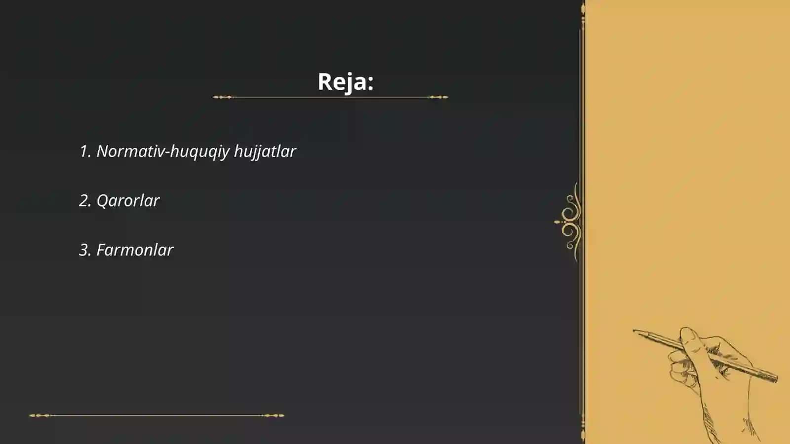 Davlat boshqaruvida qoʻllaniladigan hujjatlarning turlari 2
