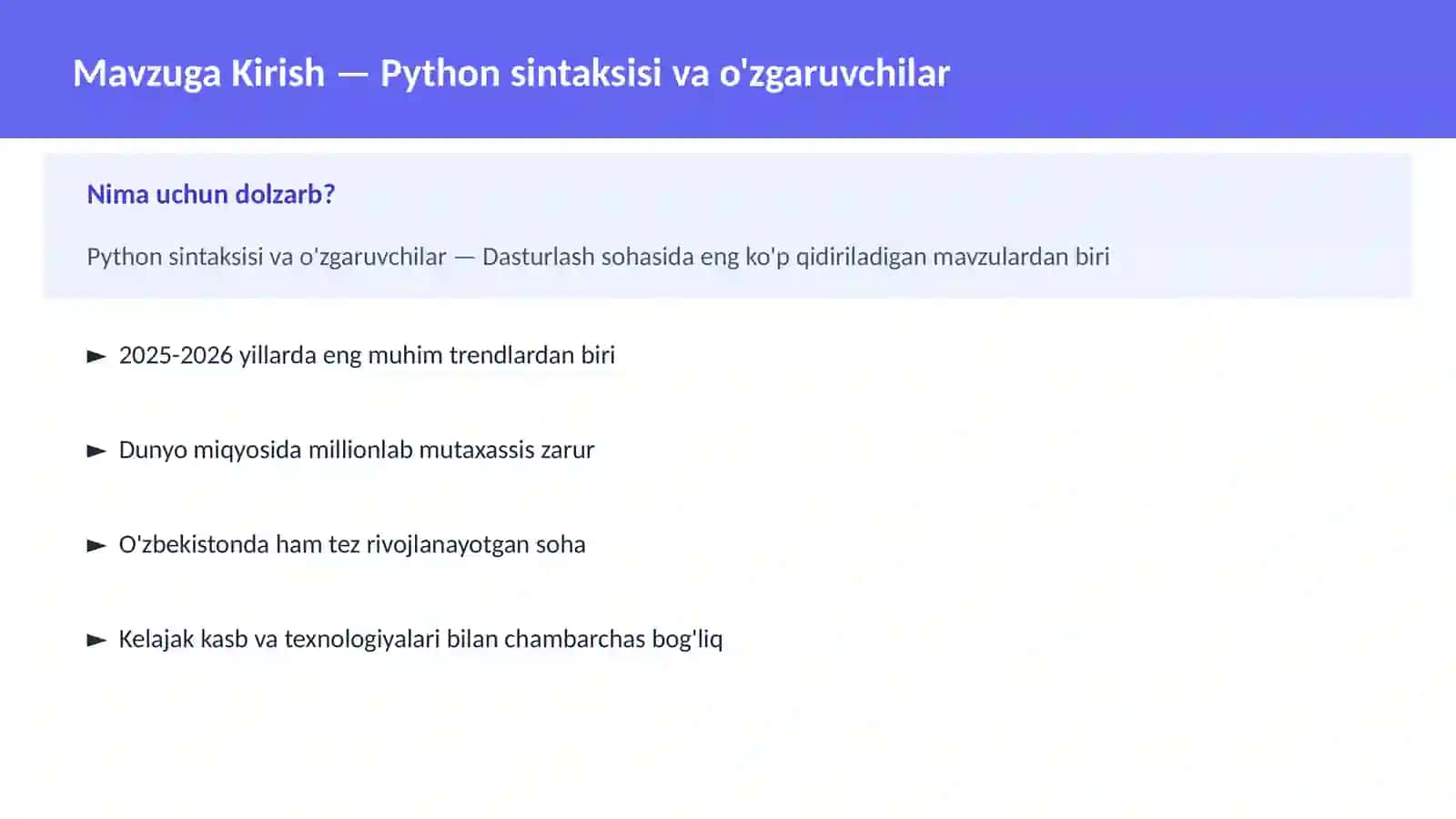 DASTURLASH | PYTHON DASTURLASH 2