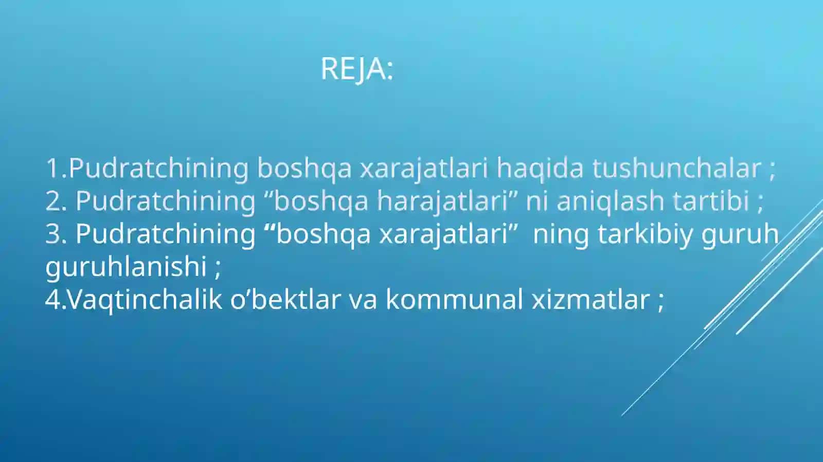 Pudratchining boshqa xarajatlari 2