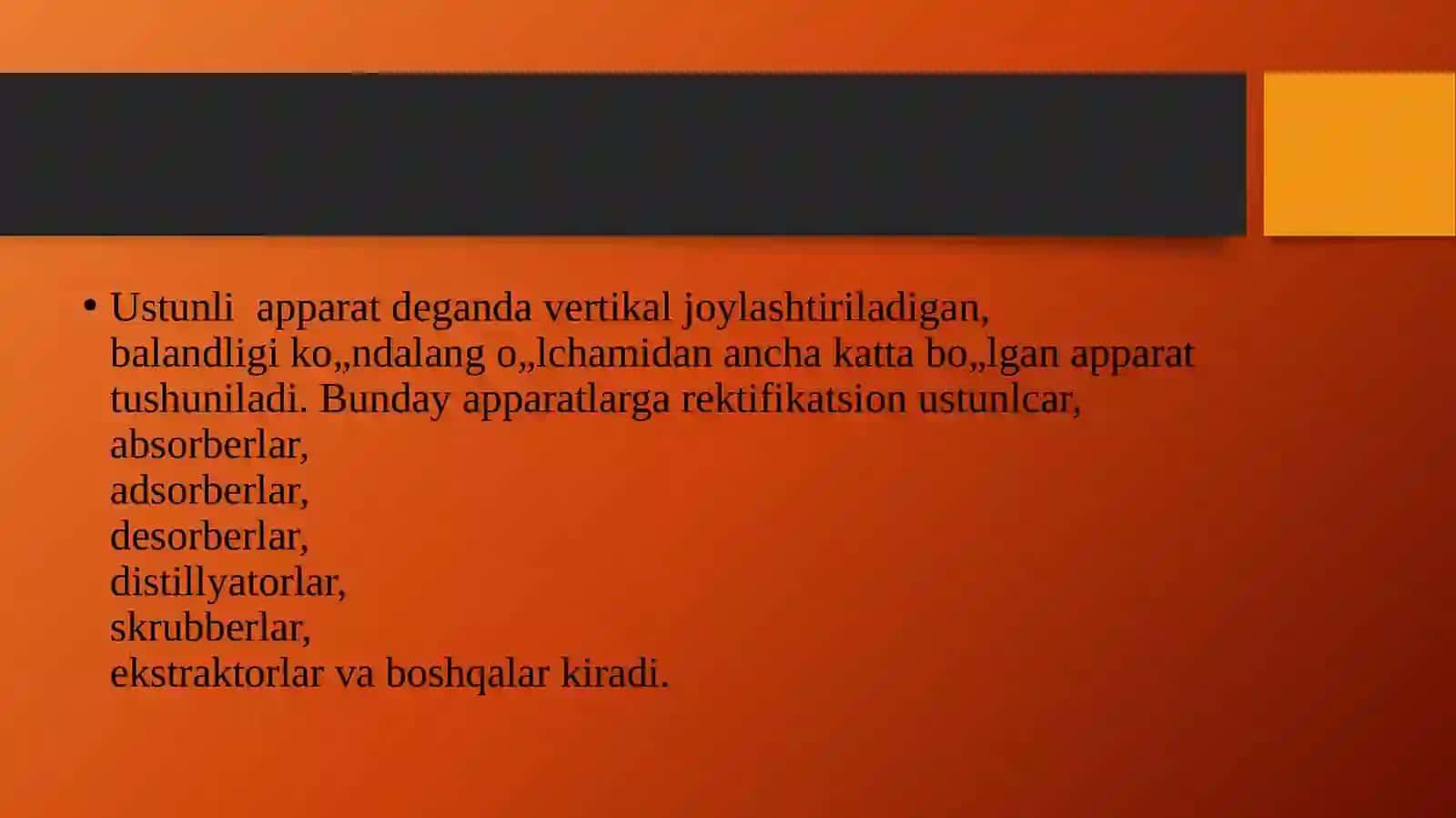 Ustunli aparatlarni ornatish 2