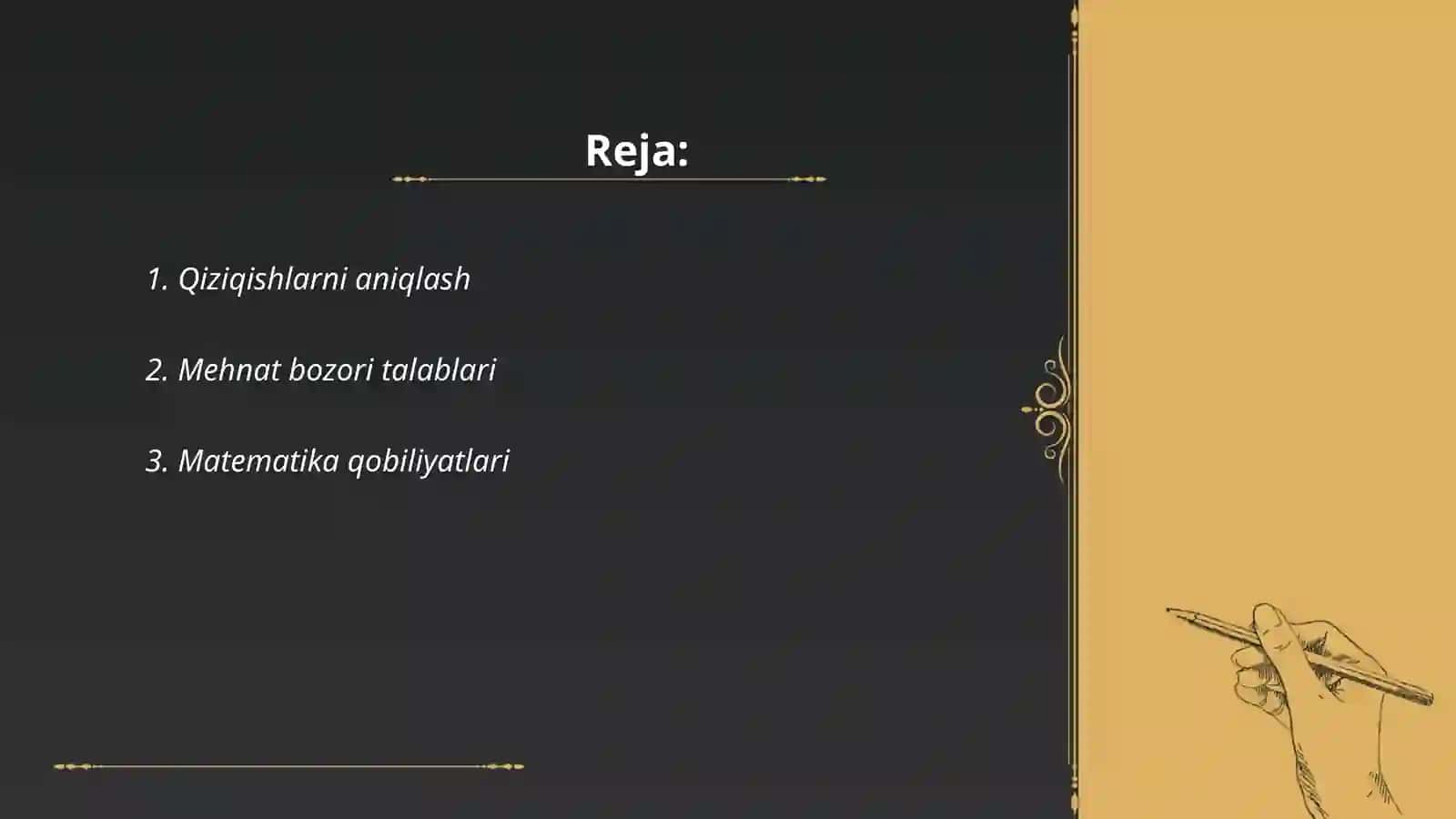Qiziqishlarni aniqlash 2