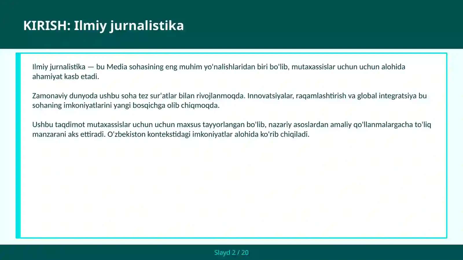 Ilmiy jurnalistika 2