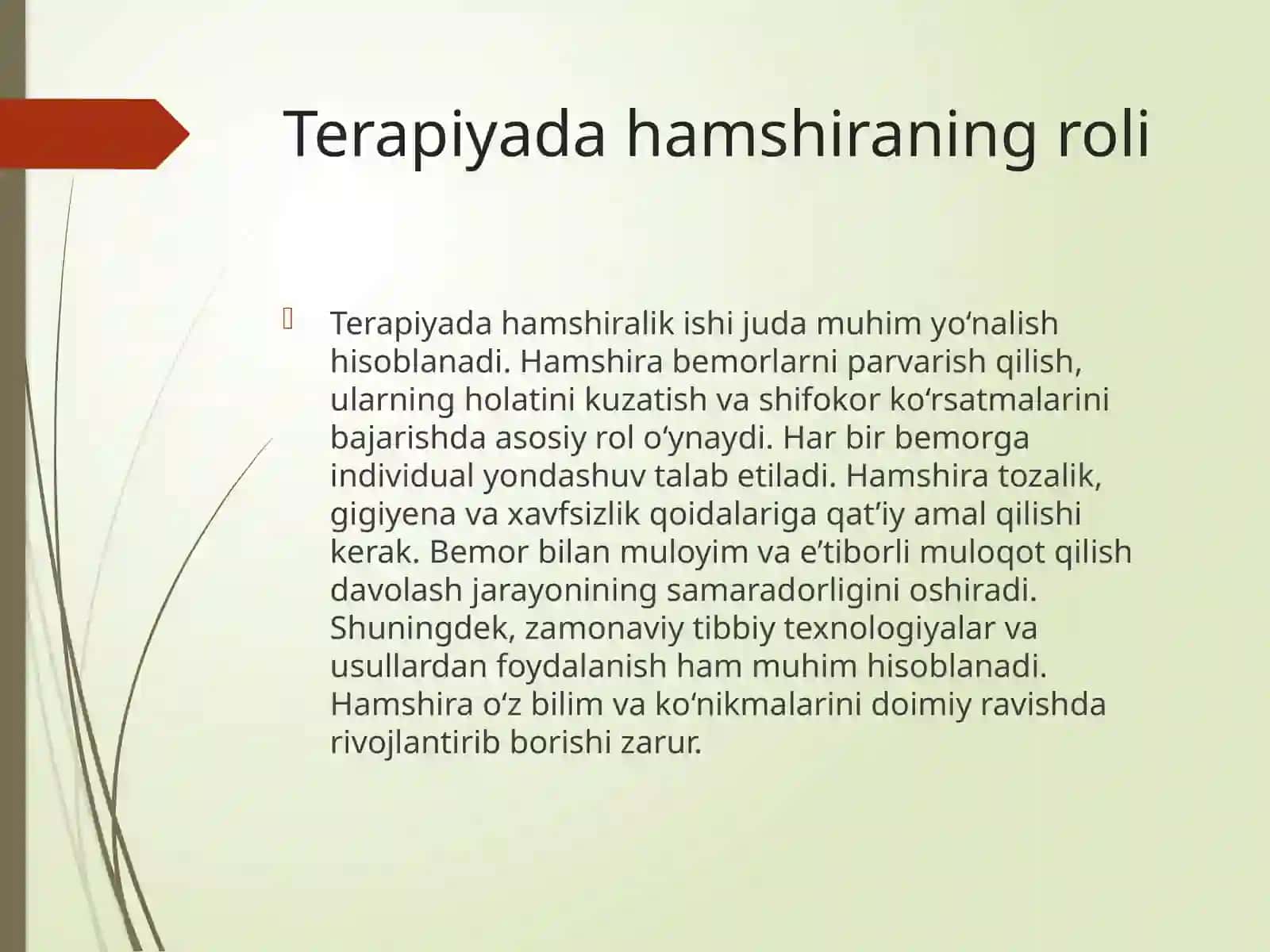 Terapiyada hamshiralik ishi 2