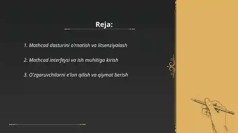 Mathcad dasturida ishlash 2