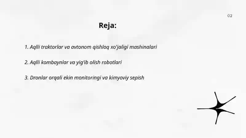 AQLLI QISHLOQ XO'JALIGI TEXNIKALARI 2