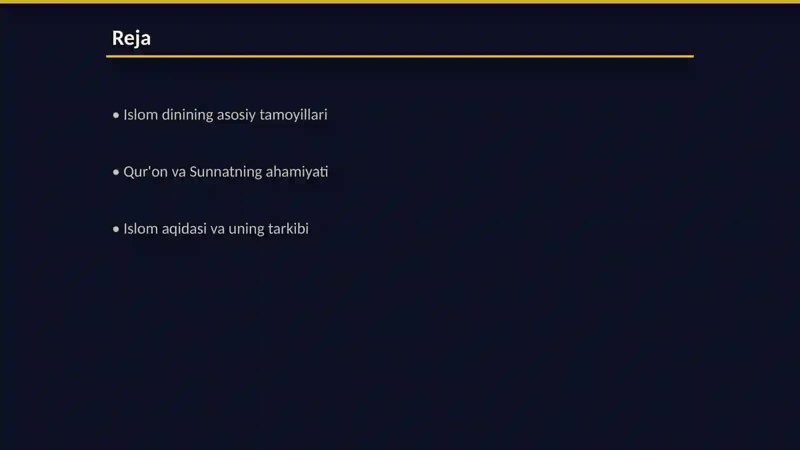 Islom Ta'limoti va Aqidaviy Yo'nalishlari 2