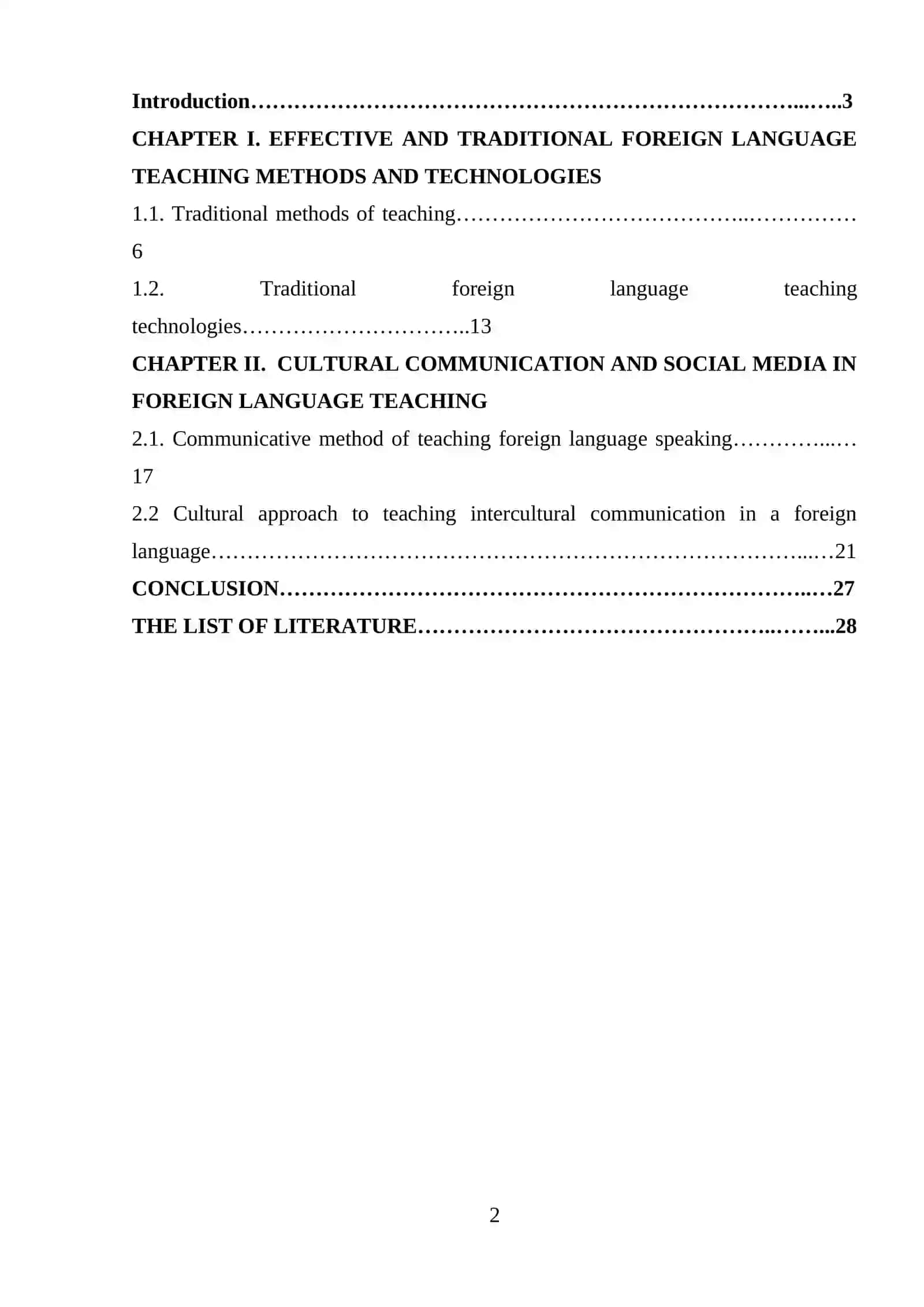 Course Work: The effectiveness of immersion programs in foreign language learning 2
