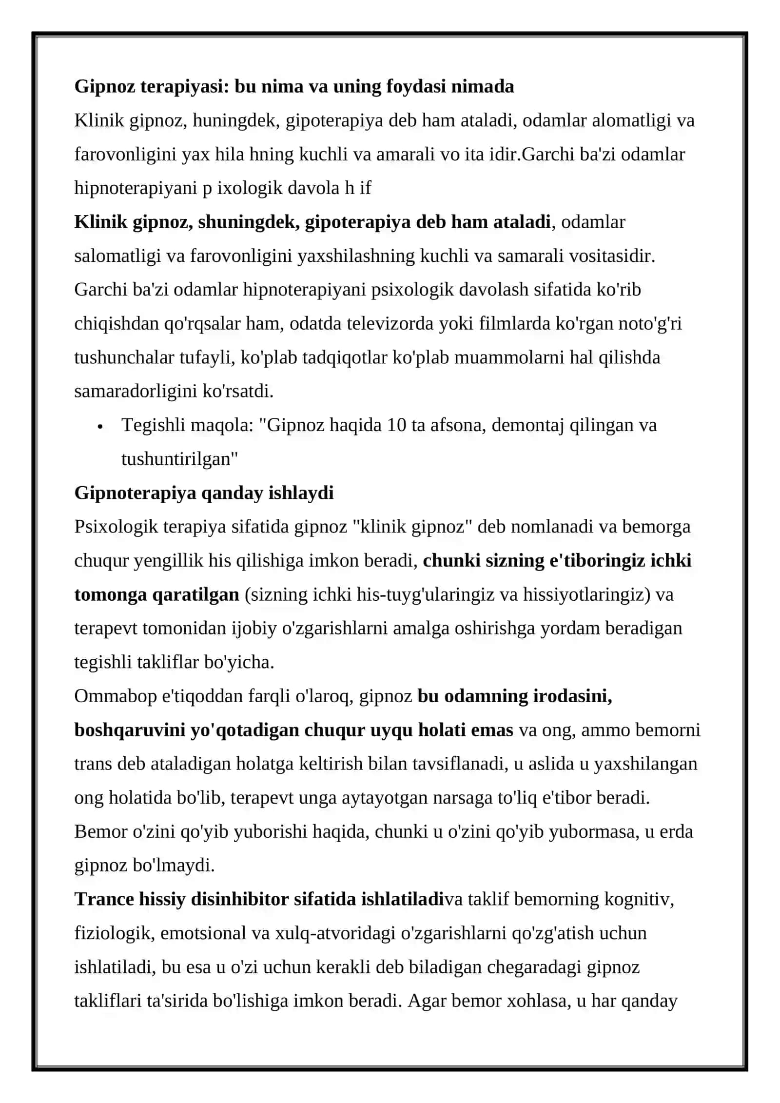 GIPNOZ VA GIPNOTERAPIYA 2