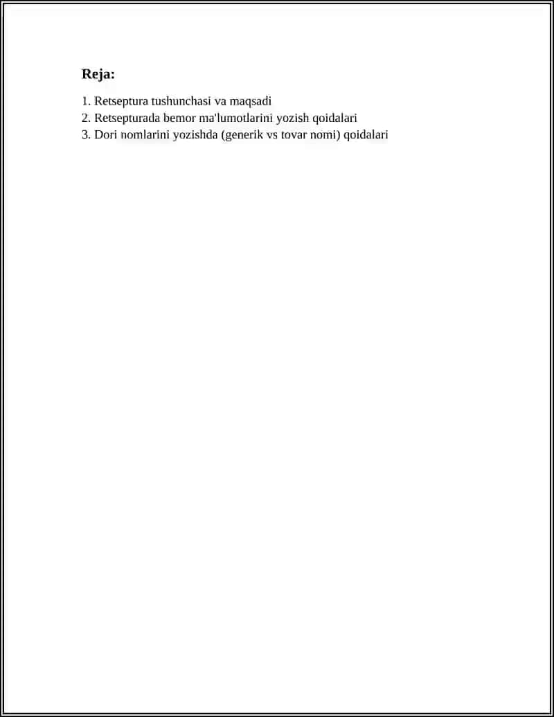 RETSEPTURA.RETSEPTURA YOZISH QOIDALARI 2