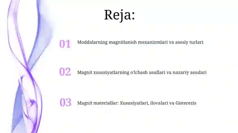Moddalarning magnit xossalari 2