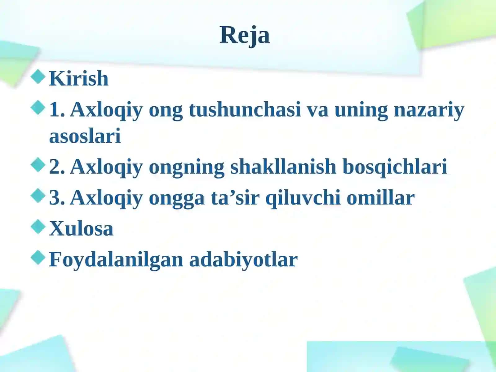 Axloqiy ongning shakllanishi 2