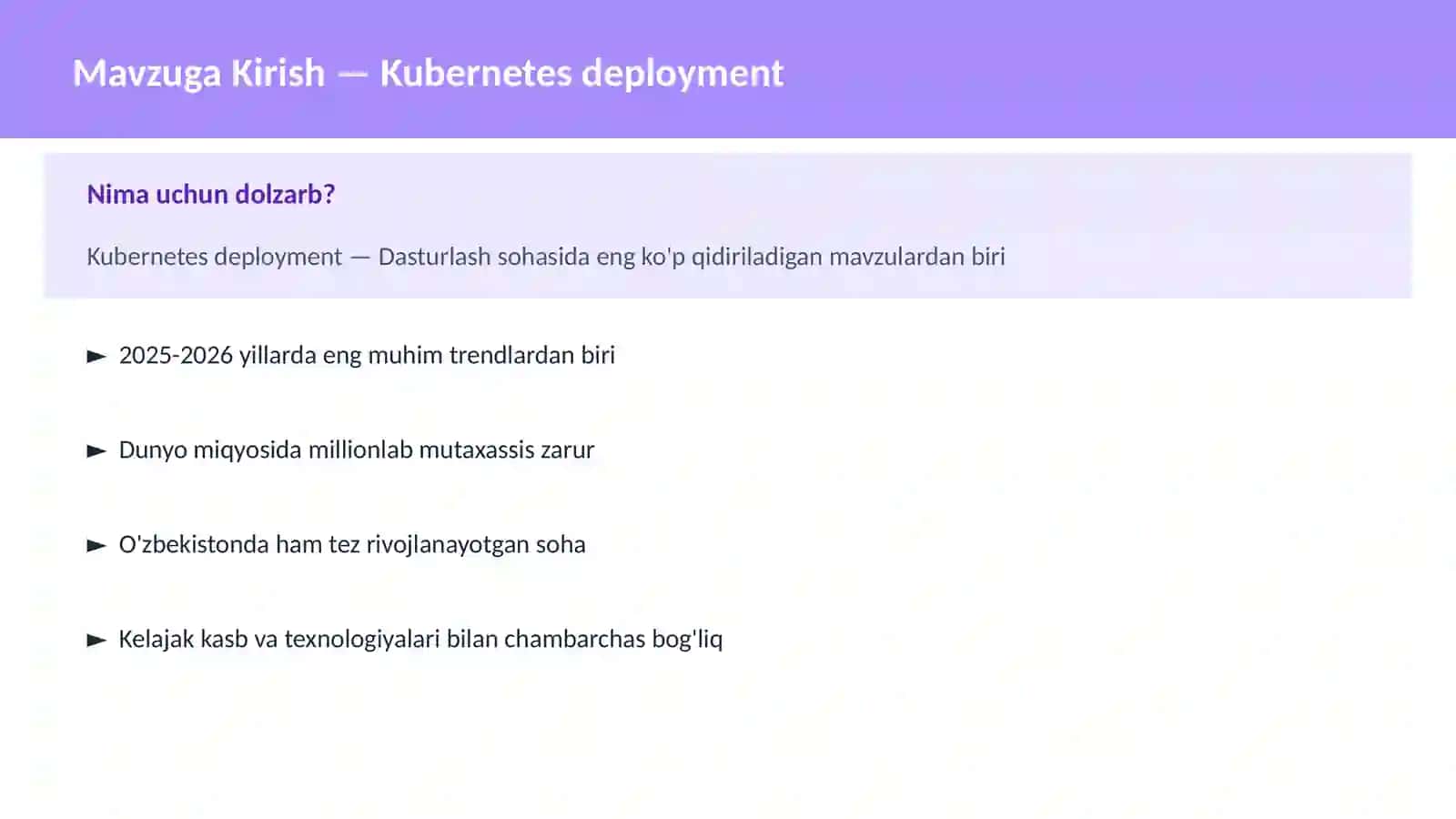 Kubernetes deployment 2