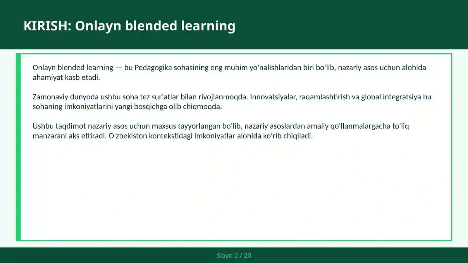 Onlayn Blended Learning 2