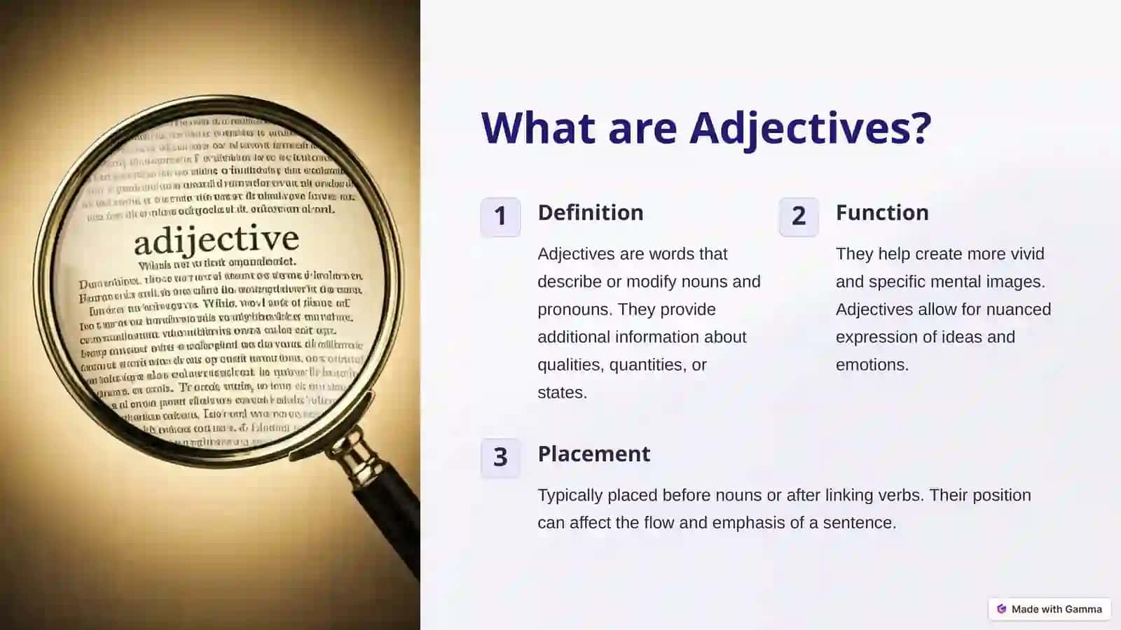 Adjectives: The Descriptive Power of Language 2