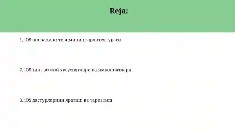 iOS Operatsion Tizimi 2