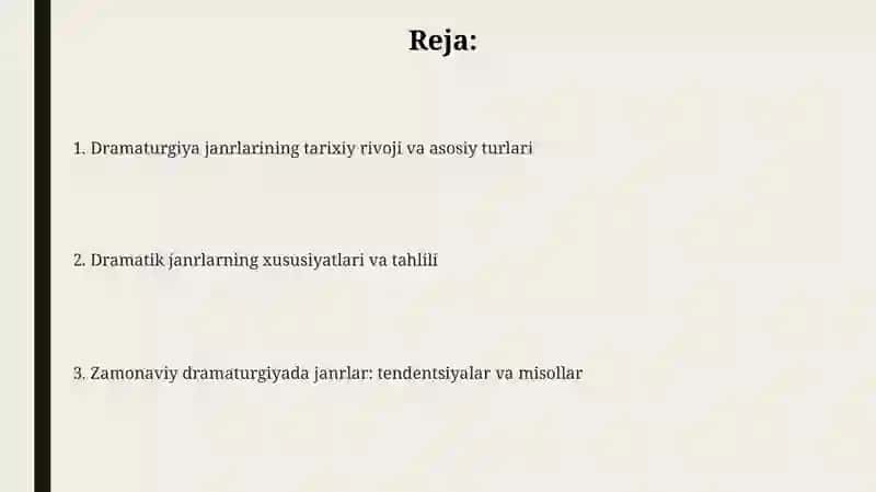 Dramaturgiya janrlari 2