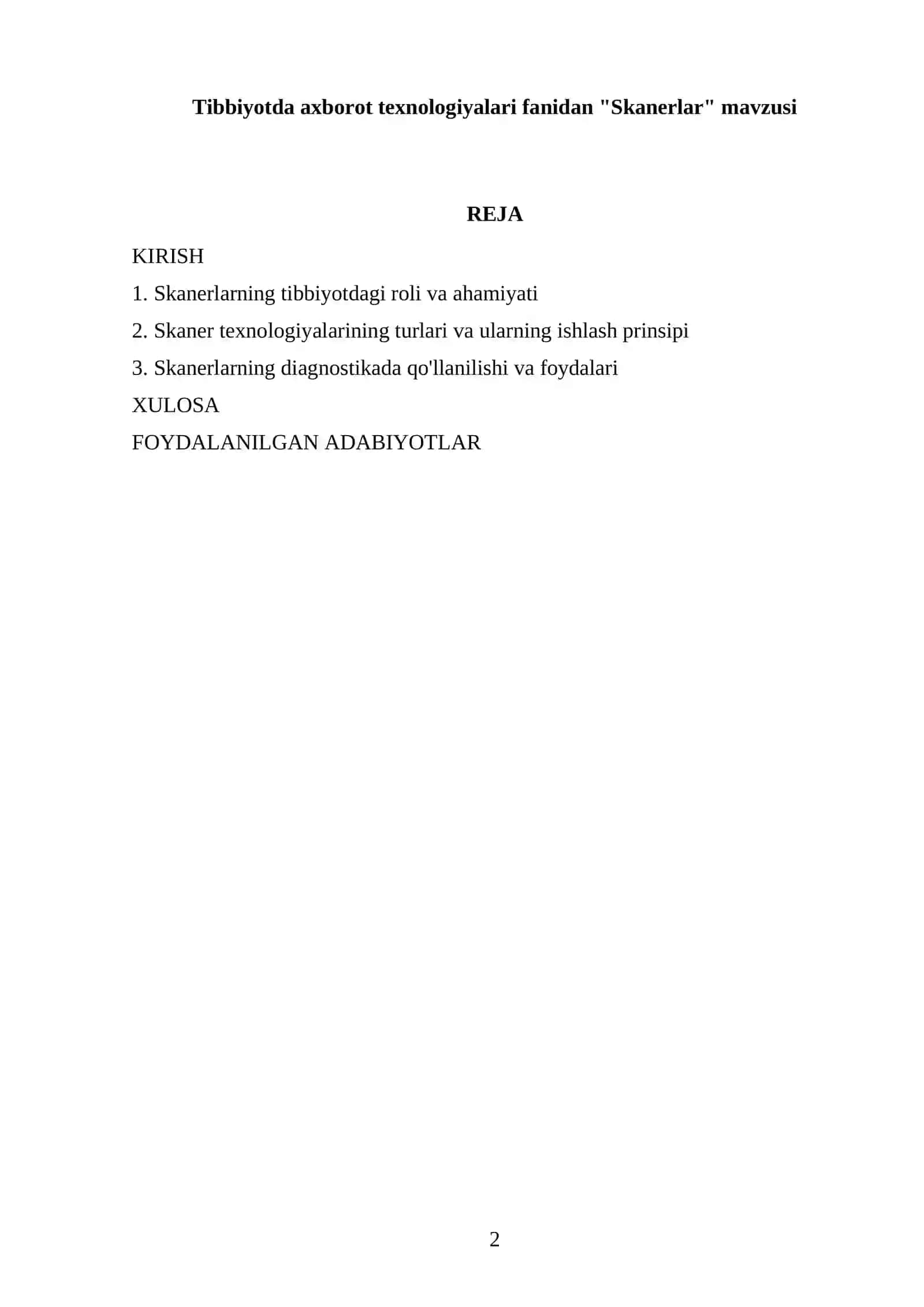 Skanerlar Tibbiyotda 2