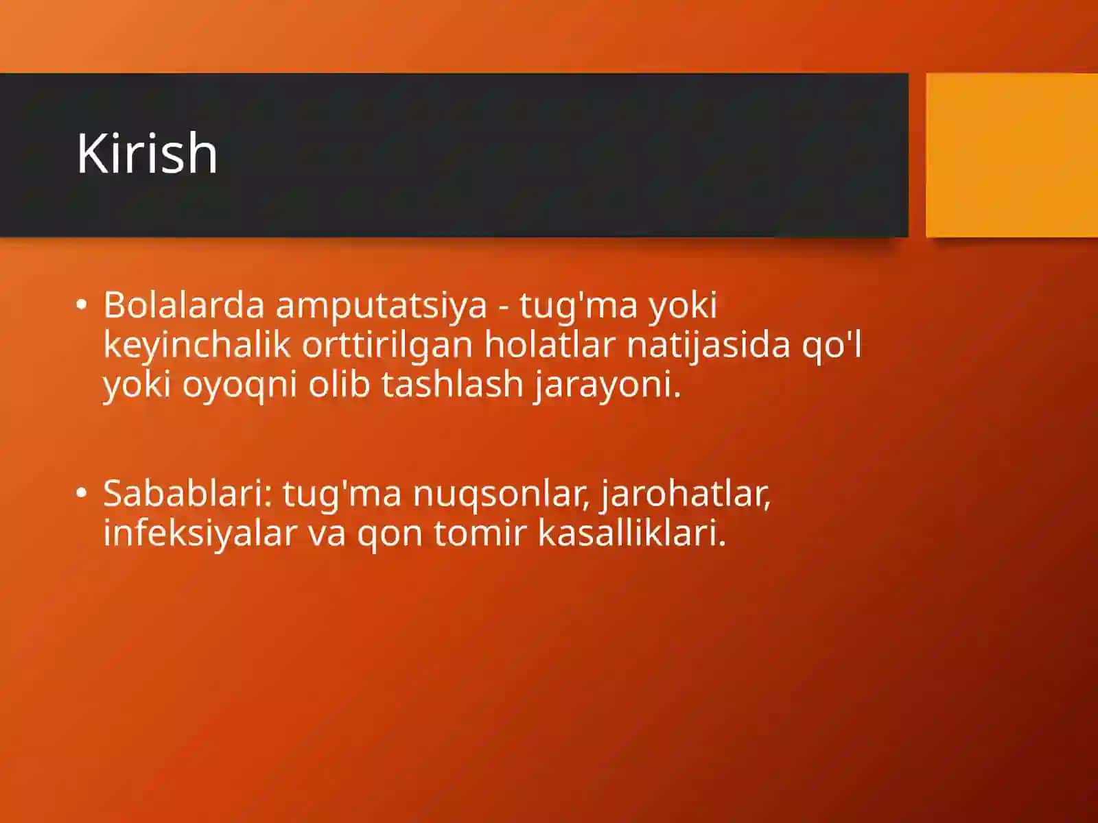 Bolalardaamputatsiyaxususiyatlari 2