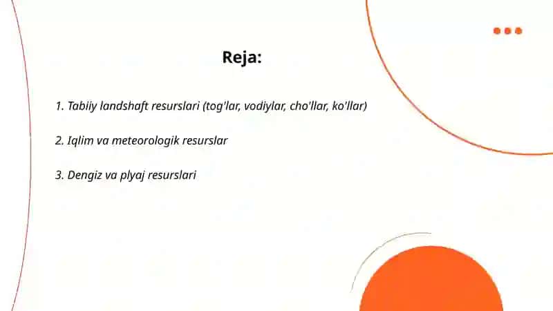 Turizm sohasining resurslari 2