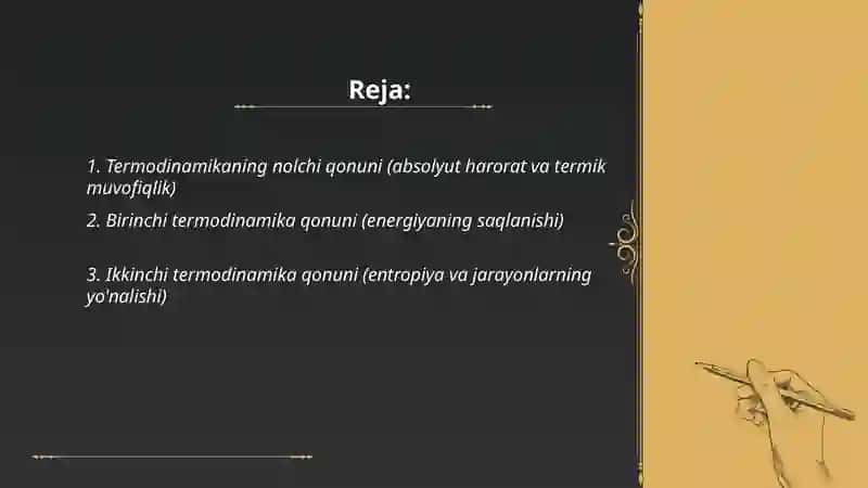 Termodinamika qonuni 2