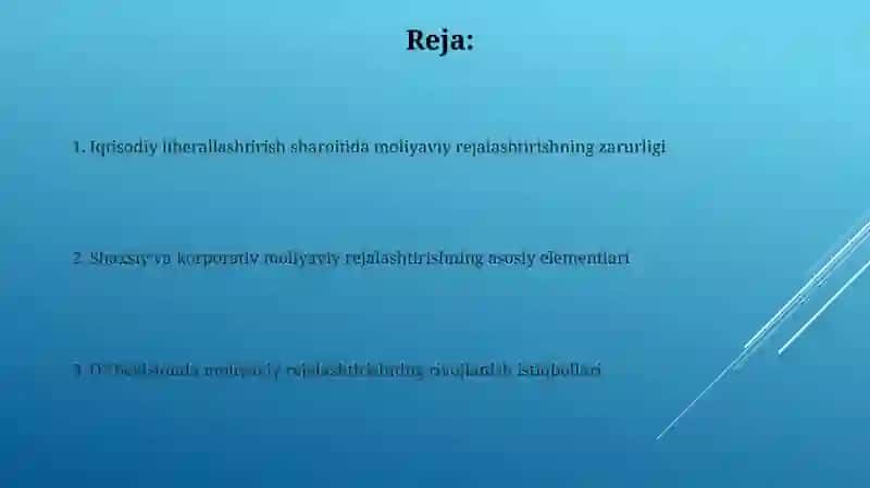 Iqtisodiy liberallashtirish sharoitida moliyaviy rejalashtirishning ahamiyati 2