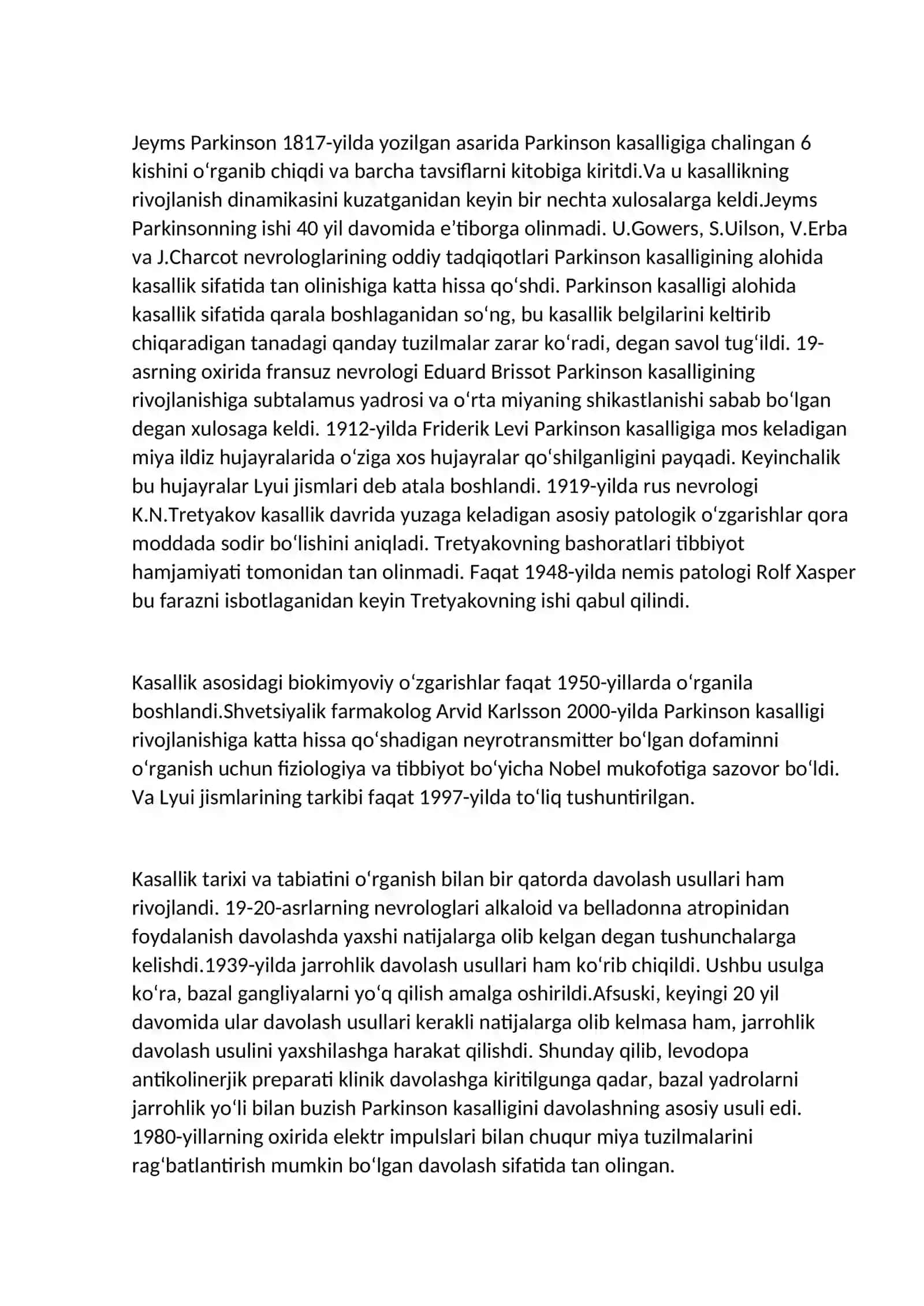 Parkinson kasalligi 2