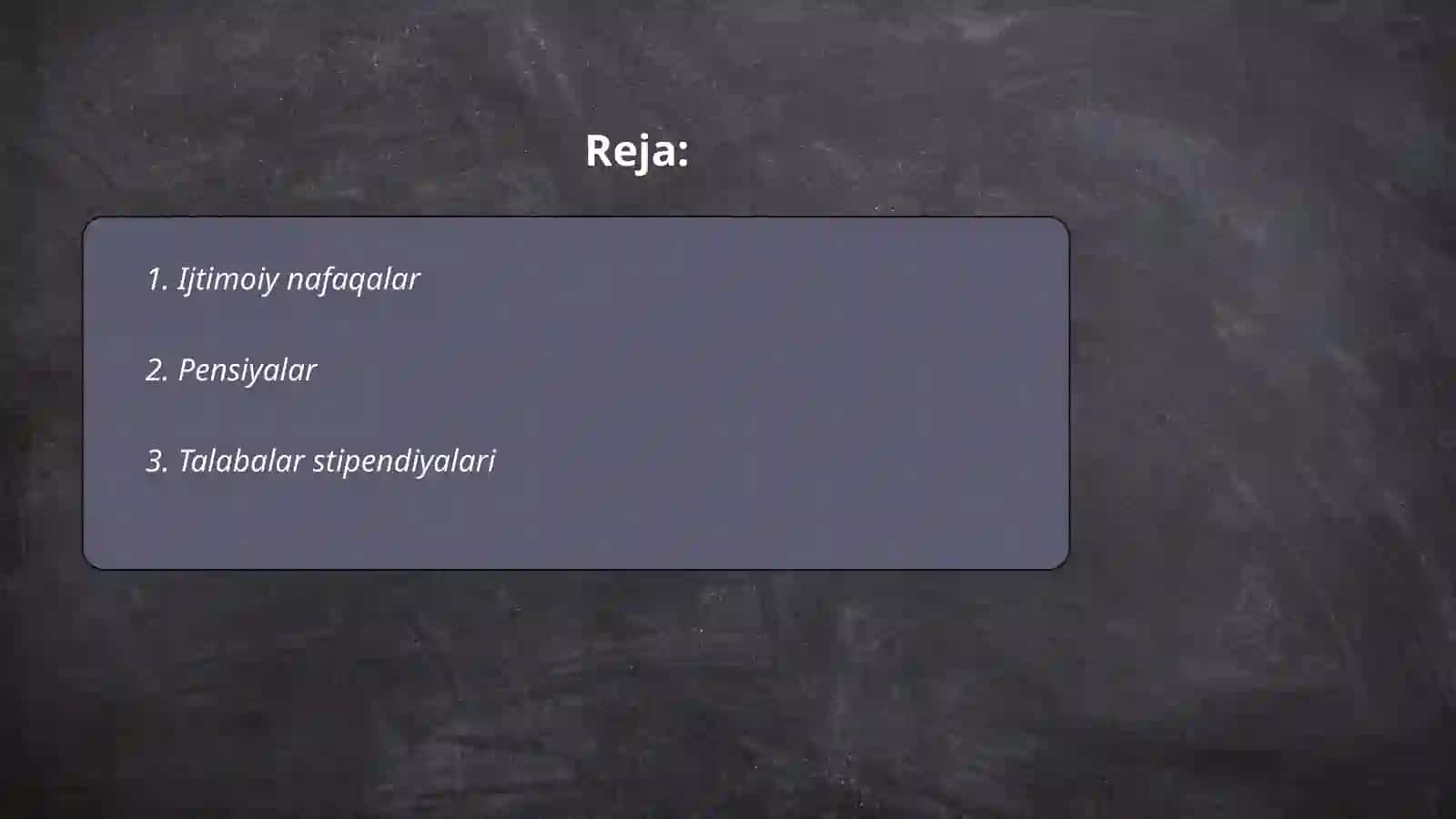 Ijtimoiy nafaqalar 2