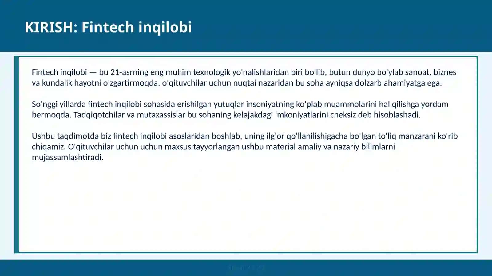 Fintech inqilobi 2
