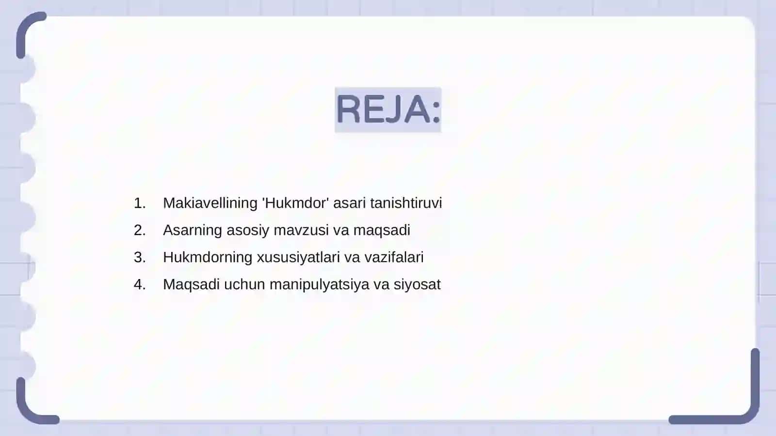 Makiavellining "Hukmdor" asari haqida 2