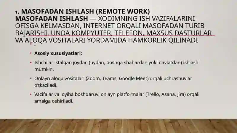 Masofadanishlash (Remote work) 2